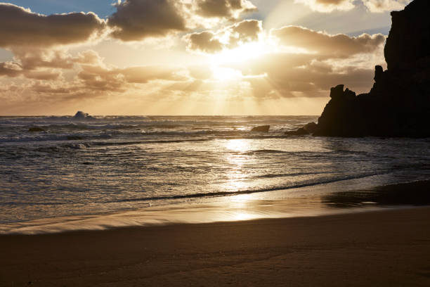 istock Ocean wave on the beach at sunset time 1177214449