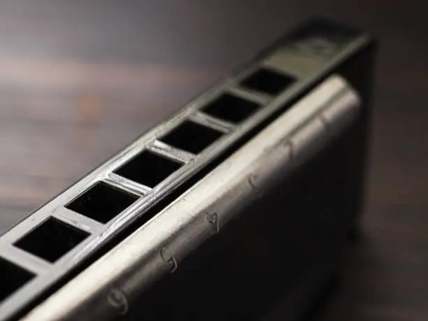 Photo of musical instruments vintage harmonica diatonic