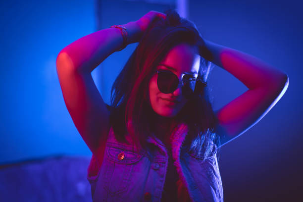 istock Beautiful woman in retro wave 1177220719