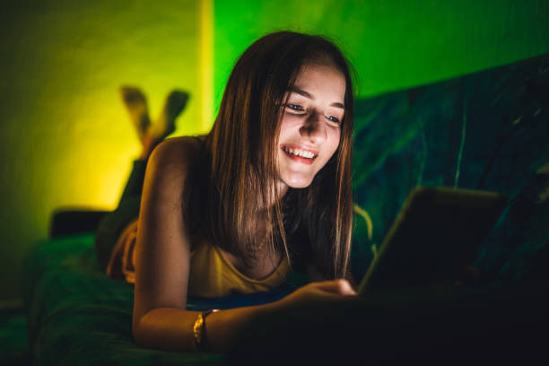 istock Woman watching movie on tablet 1177220883