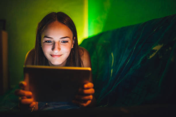 istock Woman watching movie on tablet 1177220902