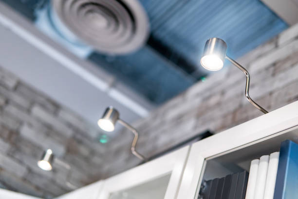 LED Cabinet lighting on the top bookshelf