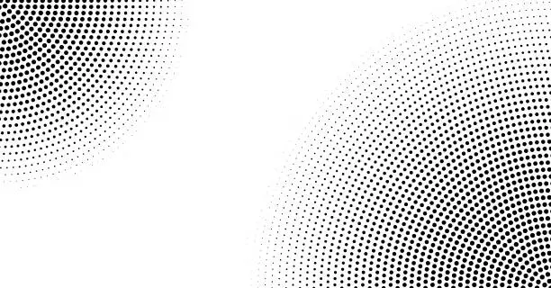 Vector illustration of Halftone vector background. Monochrome abstract dotted gradient backdrop