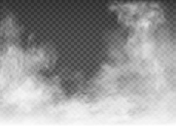 fog and smoke isolated on transparent background fog and smoke isolated on transparent background smoke stock illustrations