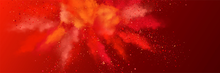 Red abstract background. Watercolor splash design. Vector illustration