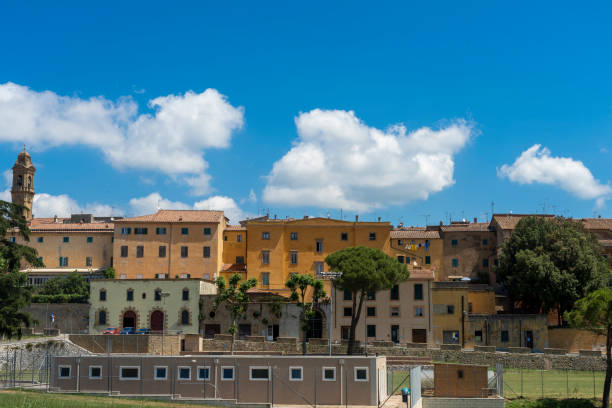 Panoramic view of Pomarance, Pisa, Tuscany, Italy, historic town