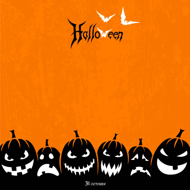 Halloween Design with Pumpkins Halloween Design with Pumpkins halloween pumpkin jack o lantern horror stock illustrations