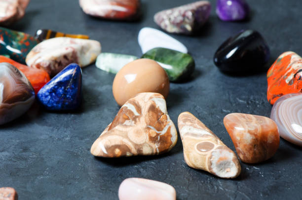 istock Collection of colored minerals. The texture of the stone 1177242534