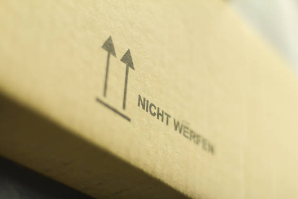 Cardboard box with warning \