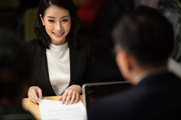 istock Job interview, businessman listen to candidate answers. 1177245416