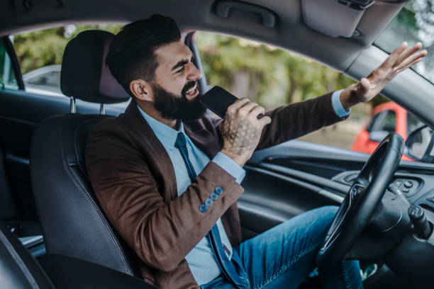 Businessman in car