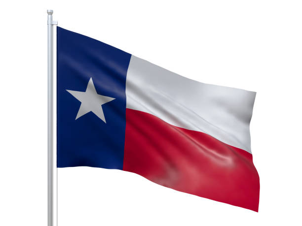 istock Texas (U.S. state) flag waving on white background, close up, isolated. 3D render 1177255499