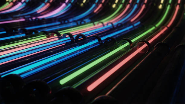istock Abstract VJ neon lines running through pipes 1177261507