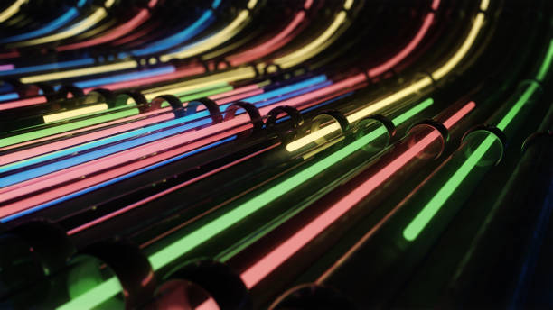 istock Abstract VJ neon lines running through pipes 1177261528
