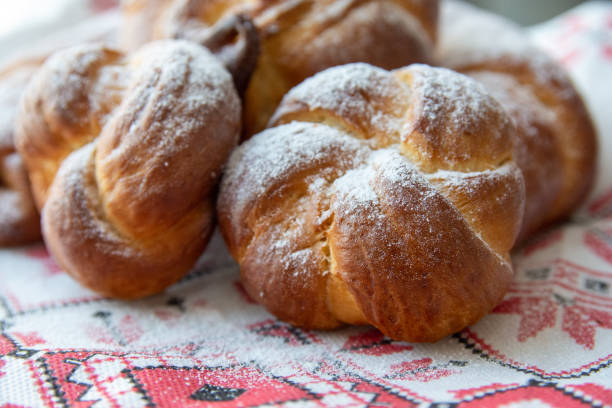 istock Fresh baked pastries covered with sugar powder 1177269170