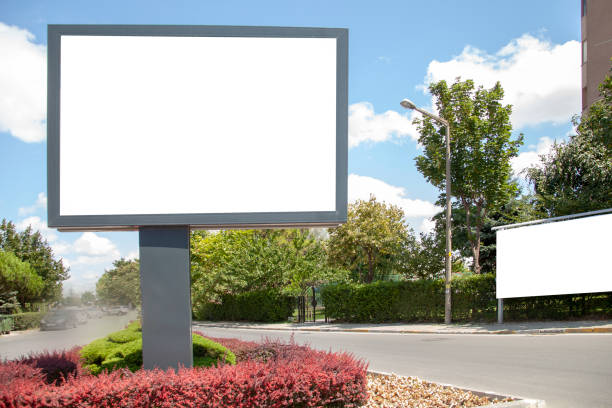 istock advertising board on asphalt road 1177269431