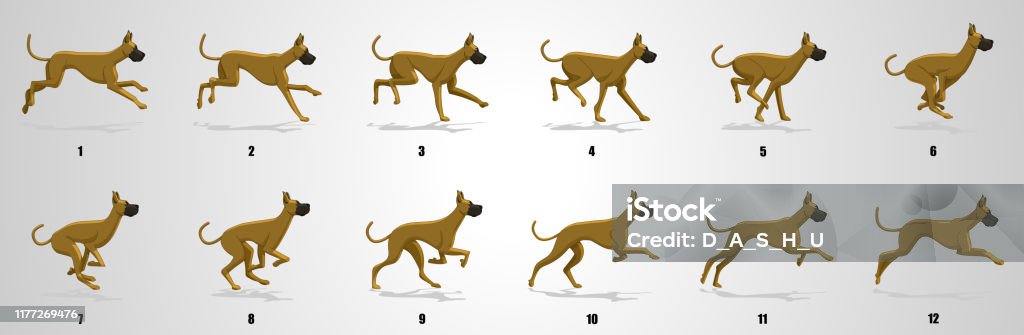 Dog Run Cycle Animation Sequence Stock Illustration - Download Image Now -  Dog, Cartoon, Running - iStock