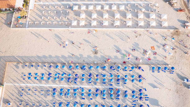 istock Aerial view of Tirrenean private beach 1177271487
