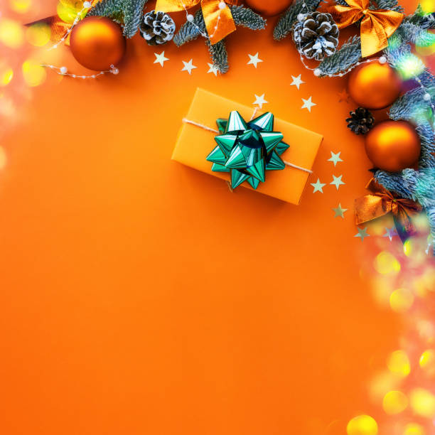 istock Christmas composition.  Background with gift box and decorations. 1177272499