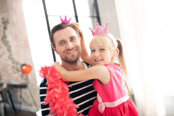 istock Little beaming princess spending day with father 1177274396