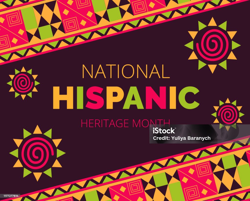 National Hispanic Heritage Month celebrated from 15 September to 15 October USA. National Hispanic Heritage Month celebrated from 15 September to 15 October USA. Latino American ornament vector for greeting card, banner, poster and background. National Hispanic Heritage Month stock vector