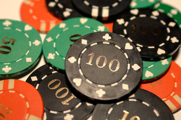 Heap of Poker Chips - foto de stock