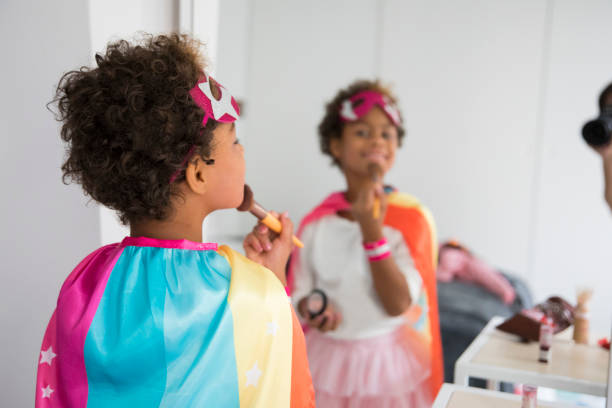 Little girl dressed as a clown.You might also be interested in these: