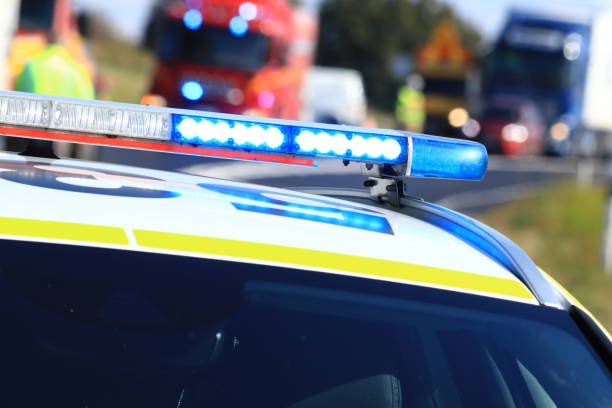 istock Swedish policecar at roadaccident 1177284351