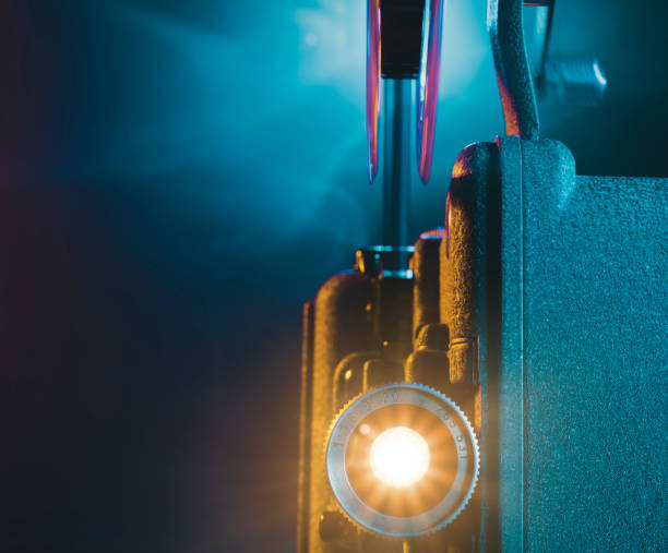 istock Vintage film projector and film screening 1177285080