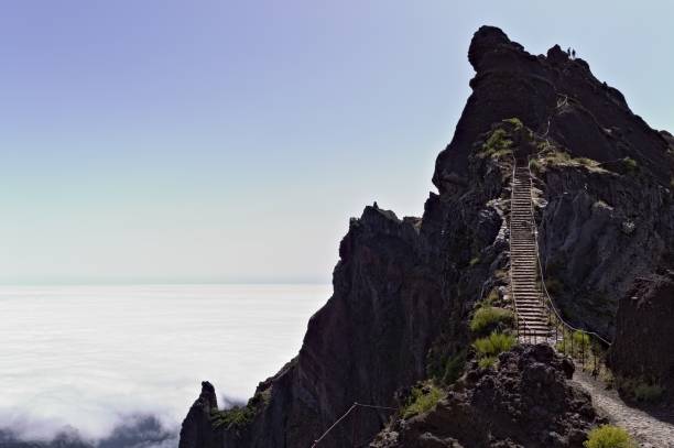 istock Panoramic view above clouds on ' Pico do Arieiro ' (Sandbox Peak)-Stairs to Heaven (Madeira, Portugal) 1177285091
