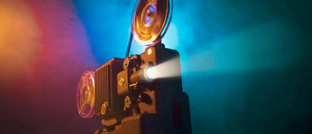 istock Vintage film projector and film screening 1177285141