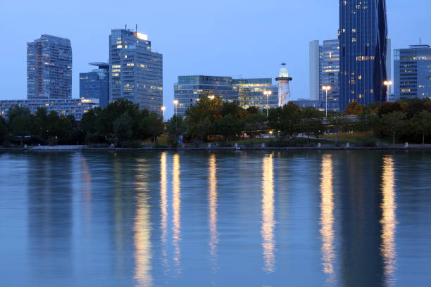 istock Vienna skyline on the Danube river at night Austria 1177285324