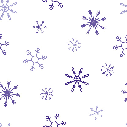 Violet snowflake seamless pattern for any design, print. Merry christmas vector illustration.