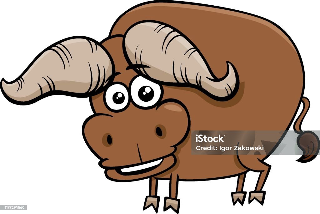 African Buffalo Cartoon Animal Character Stock Illustration - Download  Image Now - Bull - Animal, Humor, Africa - iStock
