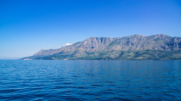 istock View of a mountain range on Croatia's coast. 1177295624