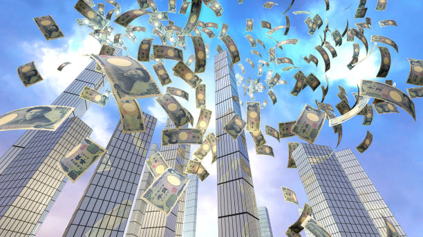 istock Yen Flying in City 1177301783