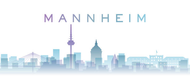 Mannheim Transparent Layers Gradient Landmarks Skyline Mannheim Transparent Layers Gradient Landmarks Skyline mannheim stock illustrations