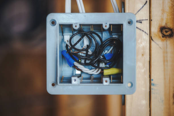 istock Electrician installation electrical wiring junction box 1177305144