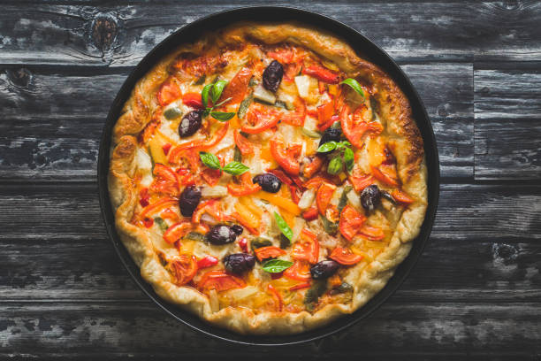 istock Vegetarian pizza seen from above 1177305217