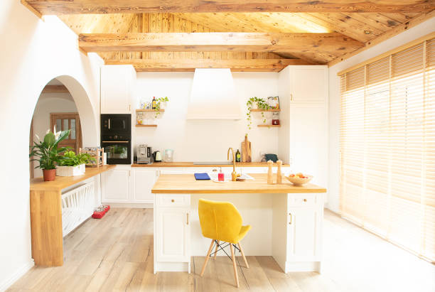 istock White kitchen with large center island. 1177306244