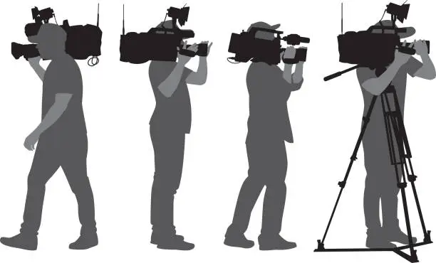 Vector illustration of Cameraman Silhouettes