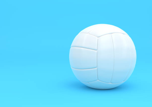 istock White volleyball isolated on a blue background 1177316871