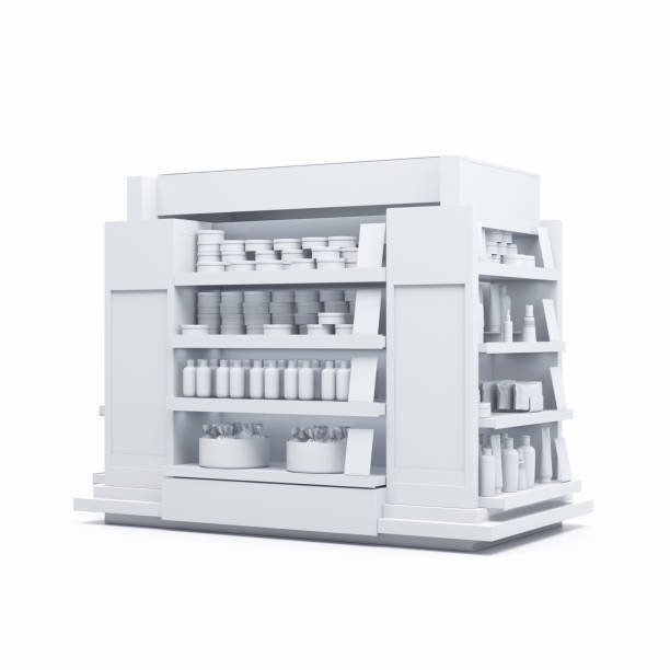 istock Blank beauty store products on shelves 1177318858