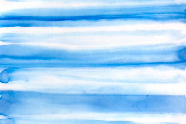 istock Decorative background with waving tender blue and white color gradient. Hand drawn watercolour graphic illustration. Beautiful backdrop for design, print, greeting card, poster, banner, invitation. 1177321637