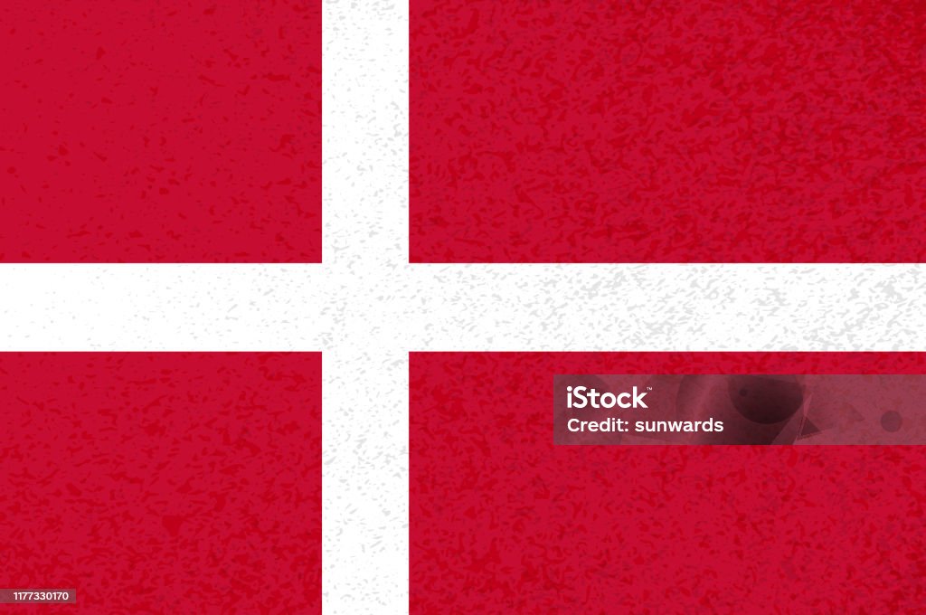 Danish Red Color Red Danish Flag With White Cross Stock Illustration - Download Image ...