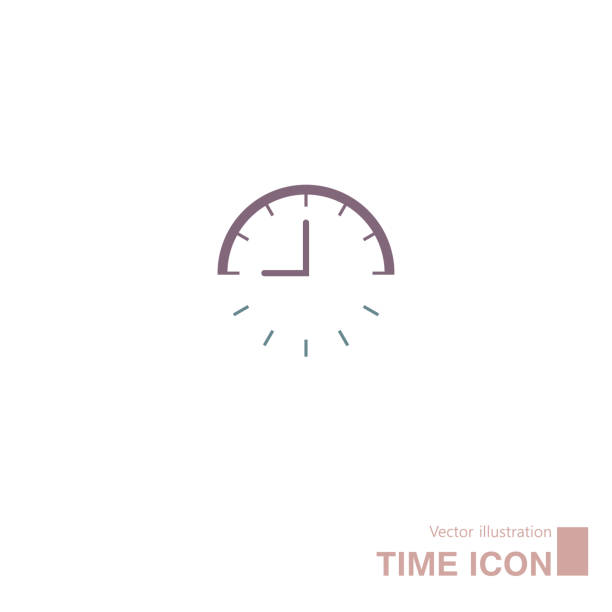 ilustrações de stock, clip art, desenhos animados e ícones de vector drawn clock icon. - hour hand