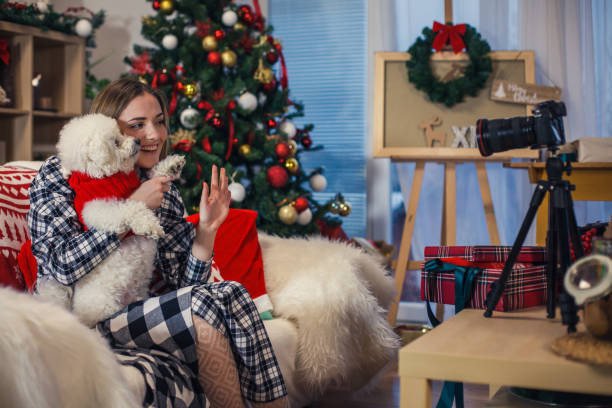 istock Saying hello to the camera while filming a vlog 1177334714
