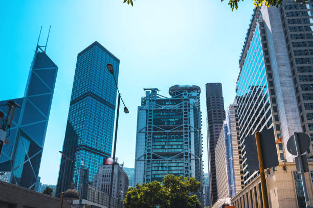 istock Modern office building close up in Hong Kong 1177335346