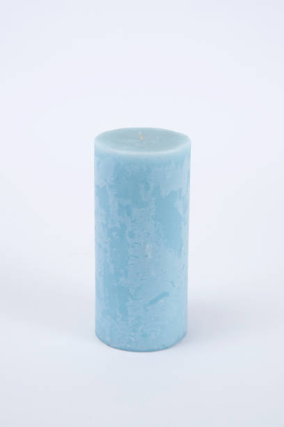 istock Blue candle on the white isolated background 1177337001