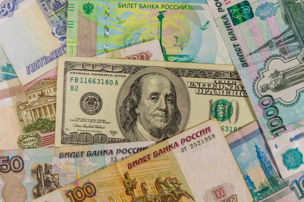 istock One hundred dollar bill on a background of russian rubles banknotes 1177341451